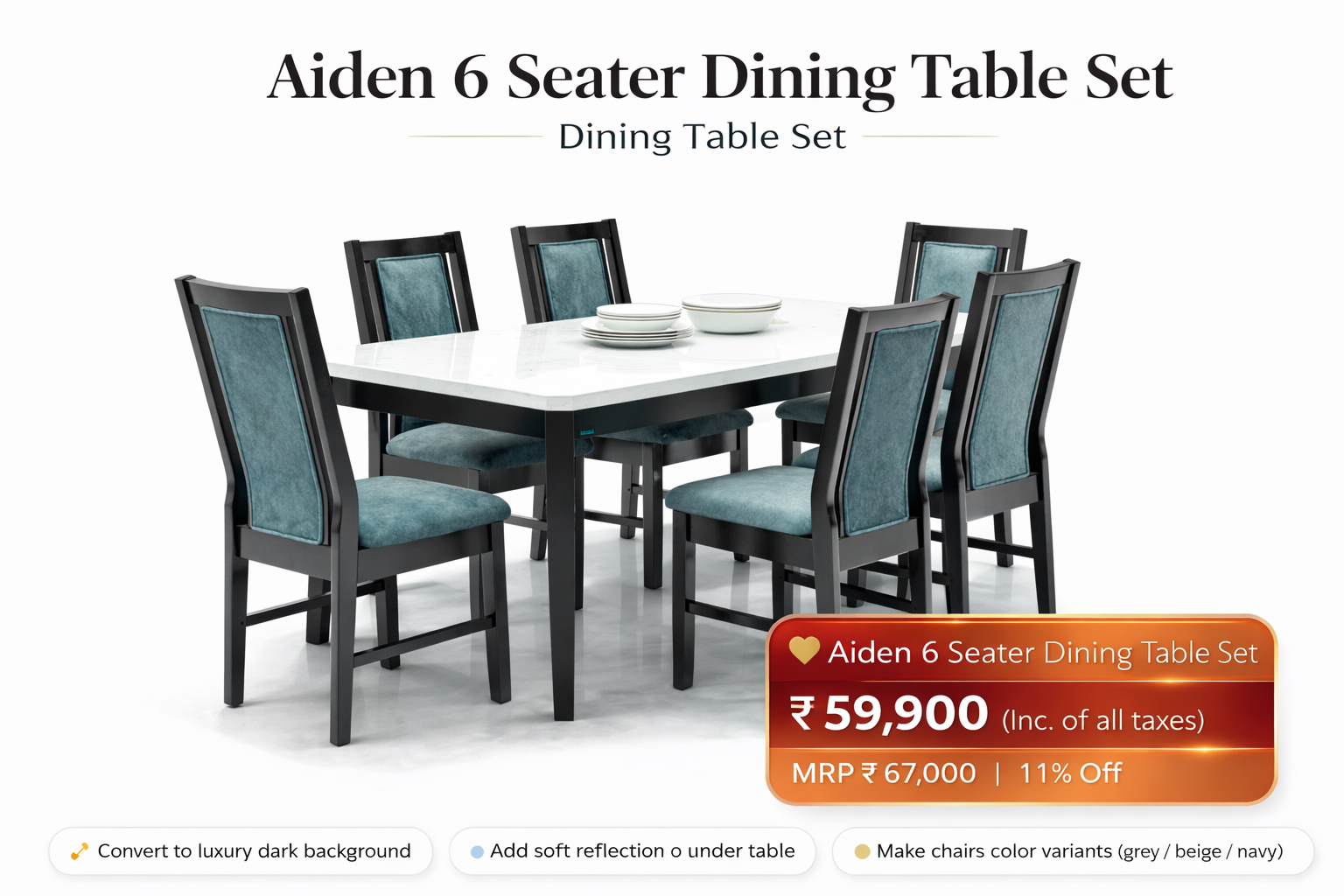 Premium 6 seater dinning table - Happy Living Furniture Damro